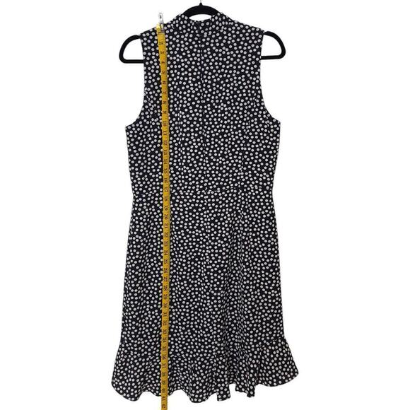 Betsey Johnson Polka Dot Ruffle Detail Sleeveless Flounce Dress Navy/Ivory (14) - Picture 6 of 12